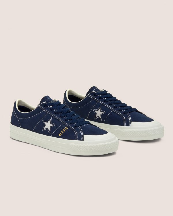 Converse CONS Alexis Sablone One Star Pro Suede Blå Sko Danmark - Converse Lave Sneakers Herre - 983